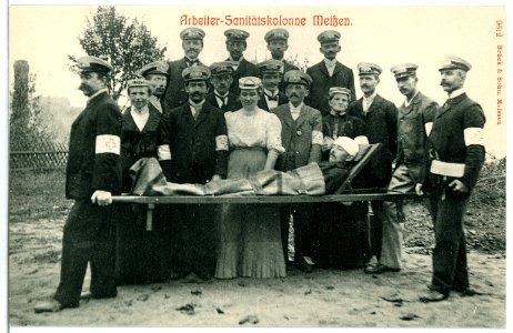 09612-Meißen-1908-Arbeiter Sanitätskolonne-Brück & Sohn Kunstverlag photo