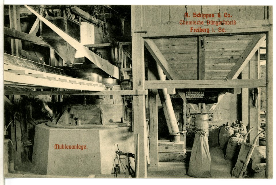 08893-Freiberg-1907-Düngerdabrik Schippan Mühlenanlage-Brück & Sohn Kunstverlag