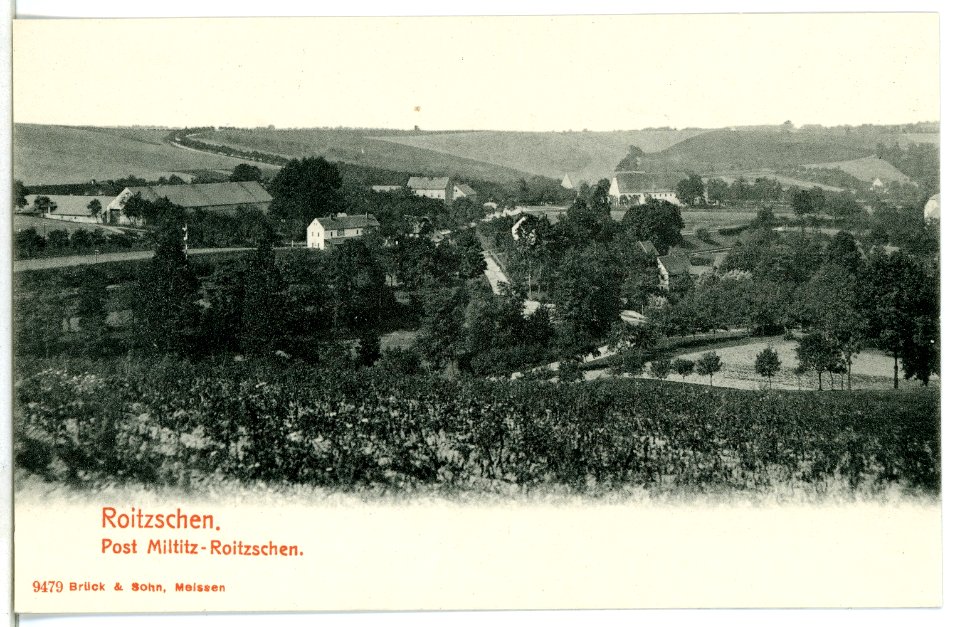 09479-Miltitz-Roitzschen-1908-Blick auf Roitzschen-Brück & Sohn Kunstverlag