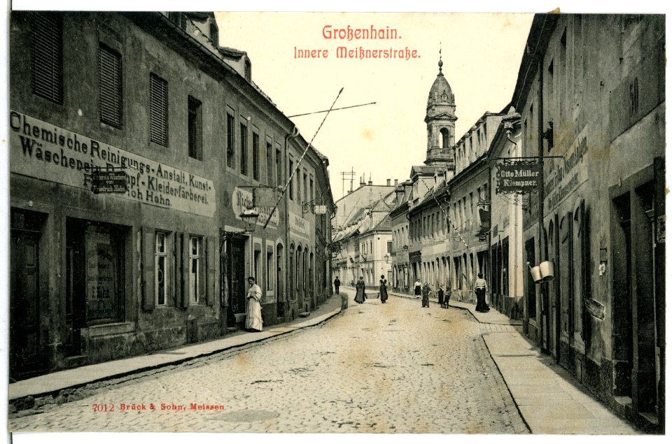 07012-Großenhain-1906-Innere Meißner Straße-Brück & Sohn Kunstverlag