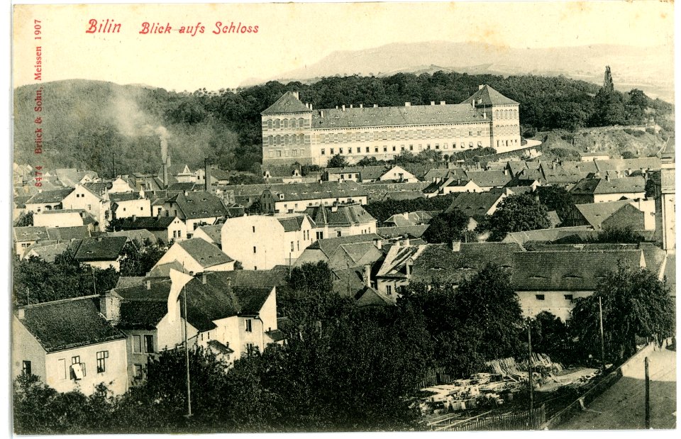 08474-Bilin-1907-Blick zum Schloß-Brück & Sohn Kunstverlag