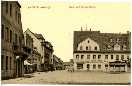 18259-Borna-1914-Markt und Pegauer Straße-Brück & Sohn Kunstverlag