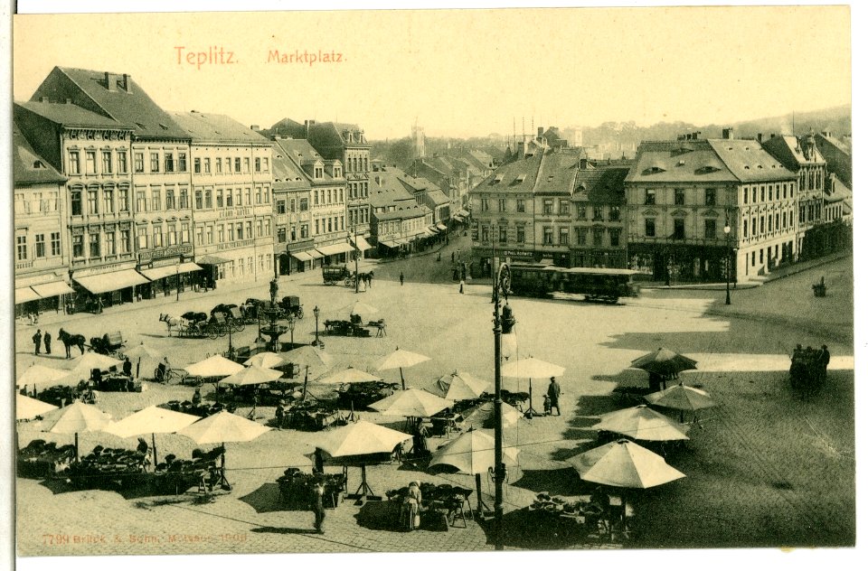 07799-Teplitz-1906-Marktplatz-Brück & Sohn Kunstverlag