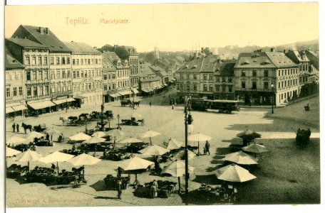 07799-Teplitz-1906-Marktplatz-Brück & Sohn Kunstverlag