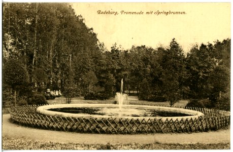 20001-Radeburg-1916-Promenade mit Springbrunnen-Brück & Sohn Kunstverlag