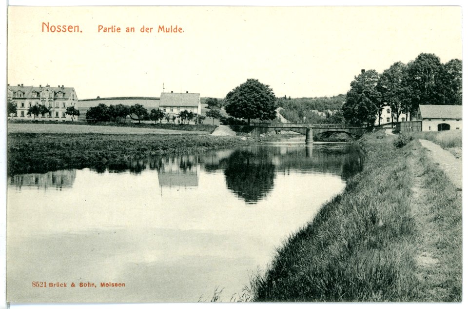 08521-Nossen-1907-Partie an der Mulde-Brück & Sohn Kunstverlag