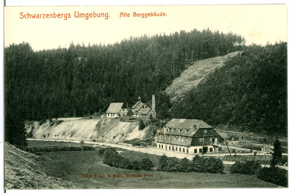 07415-Schwarzenberg-1906-Alte Berggebäude-Brück & Sohn Kunstverlag