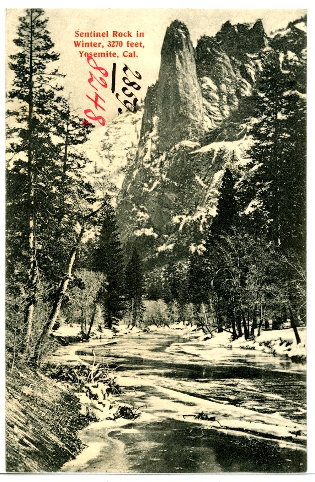 08248-Yosemite-1906-Sentinel Rock in Winter-Brück & Sohn Kunstverlag