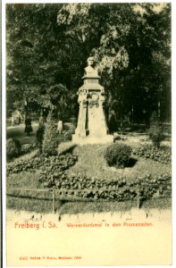 06057-Freiberg-1905-Wernerdenkmal in den Promenaden-Brück & Sohn Kunstverlag photo