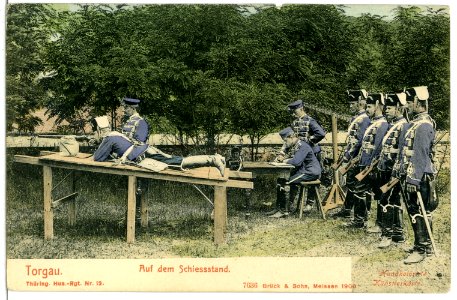 07636-Torgau-1906-Thüringisches Husaren-Regiment Nr. 12 - Auf dem Schießstand-Brück & Sohn Kunstverlag