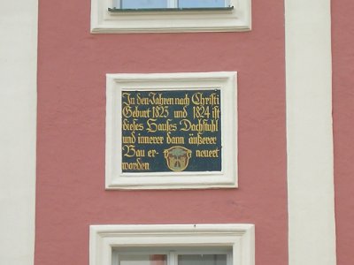 Rathaus Eichstätt -Gedenktafel Umbau 1823