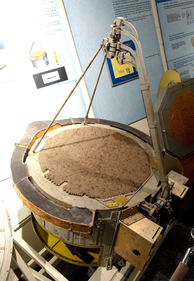 RARF Antenna, Reflecting Array Radio Frequency, Raytheon, 1968-1969, Ku-band, over 3500 phase shifting modules, for the AN-APQ-140 radar - National Electronics Museum - DSC00376