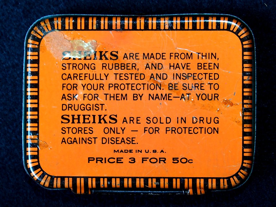 Rare vintage Sheik condom tin, pic3