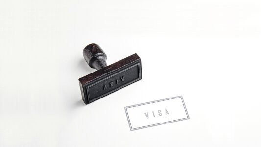 Passport visa stamp rubber stamp photo