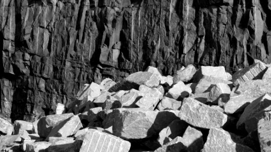 Rocks and texture in Rixö granite quarry 2bw photo