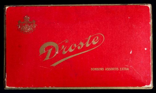 Rode kartonnen doos van Droste, Bonbons Assortis Extra, foto1