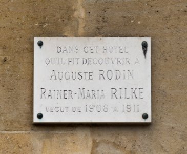 Rodin Rilke Hotel Biron musée Rodin Paris
