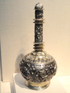 Rosewater bottle, Iran, 12th century, silver with gold and niello - Freer Gallery of Art - DSC05289 photo