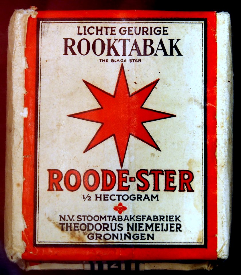Roode-Ster rooktabak etalage pakje
