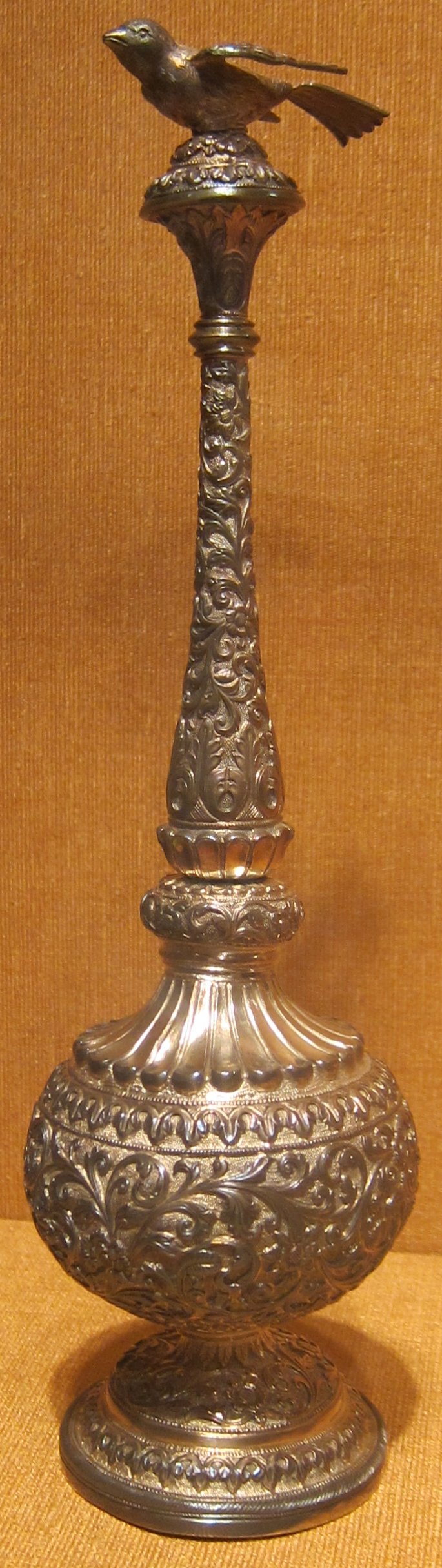 Rosewater sprinkler, northern India, 19th century, silver, HAA