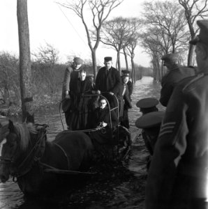Rondreis per DUKW amfibievoertuig door Walcheren. Een paard met wagen met inwone, Bestanddeelnr 900-4061