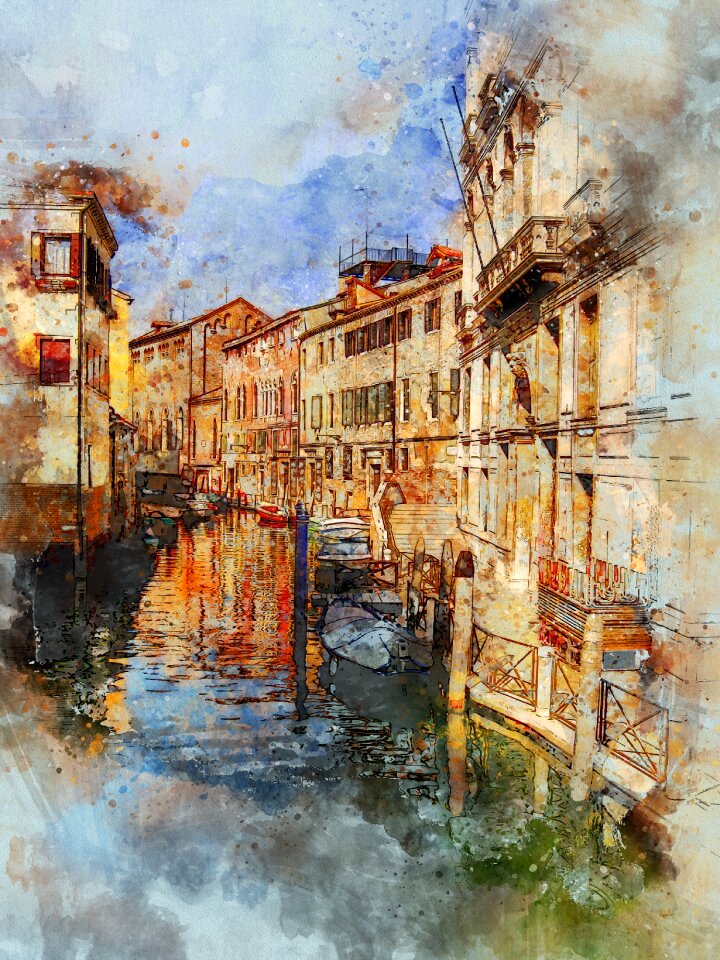 Canal italian gondola