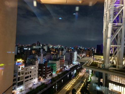 River near Skytree, at night