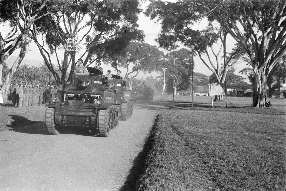 Salatiga. Op 29 mei werd door de manschappen van het 3e Eskadron Vechtwagens, di, Bestanddeelnr 1696-2-2