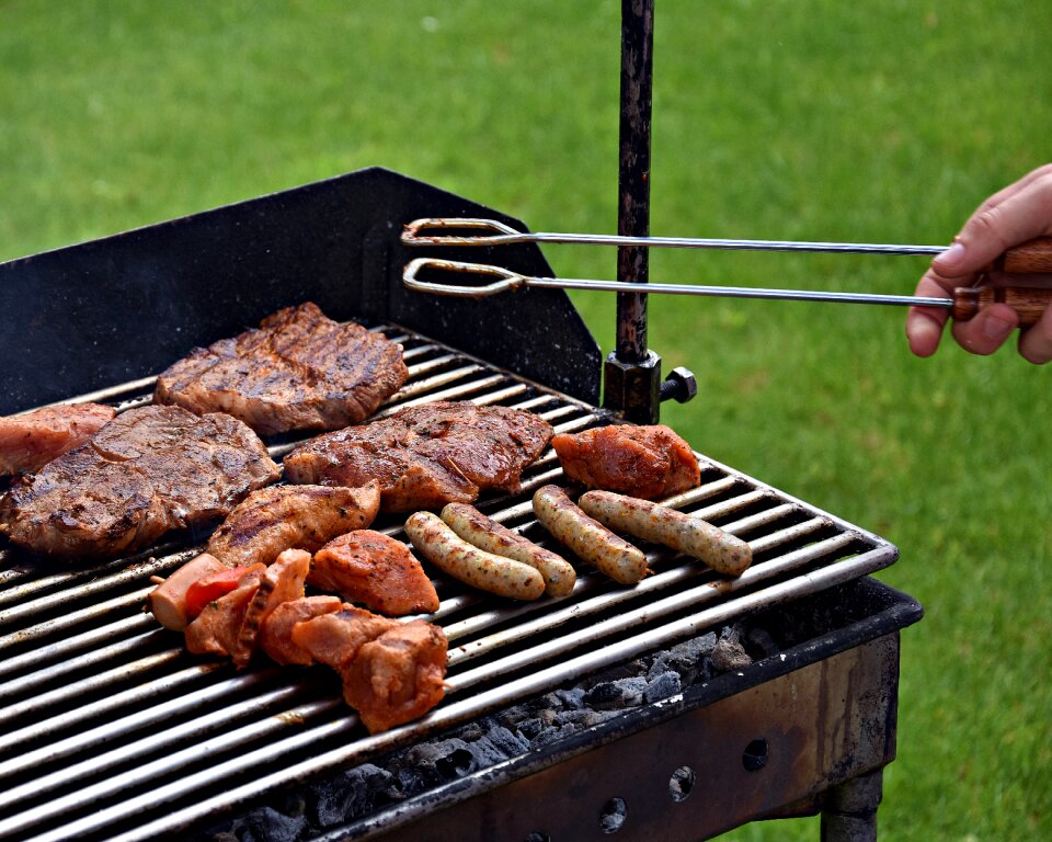 Picnic grill party flare-up