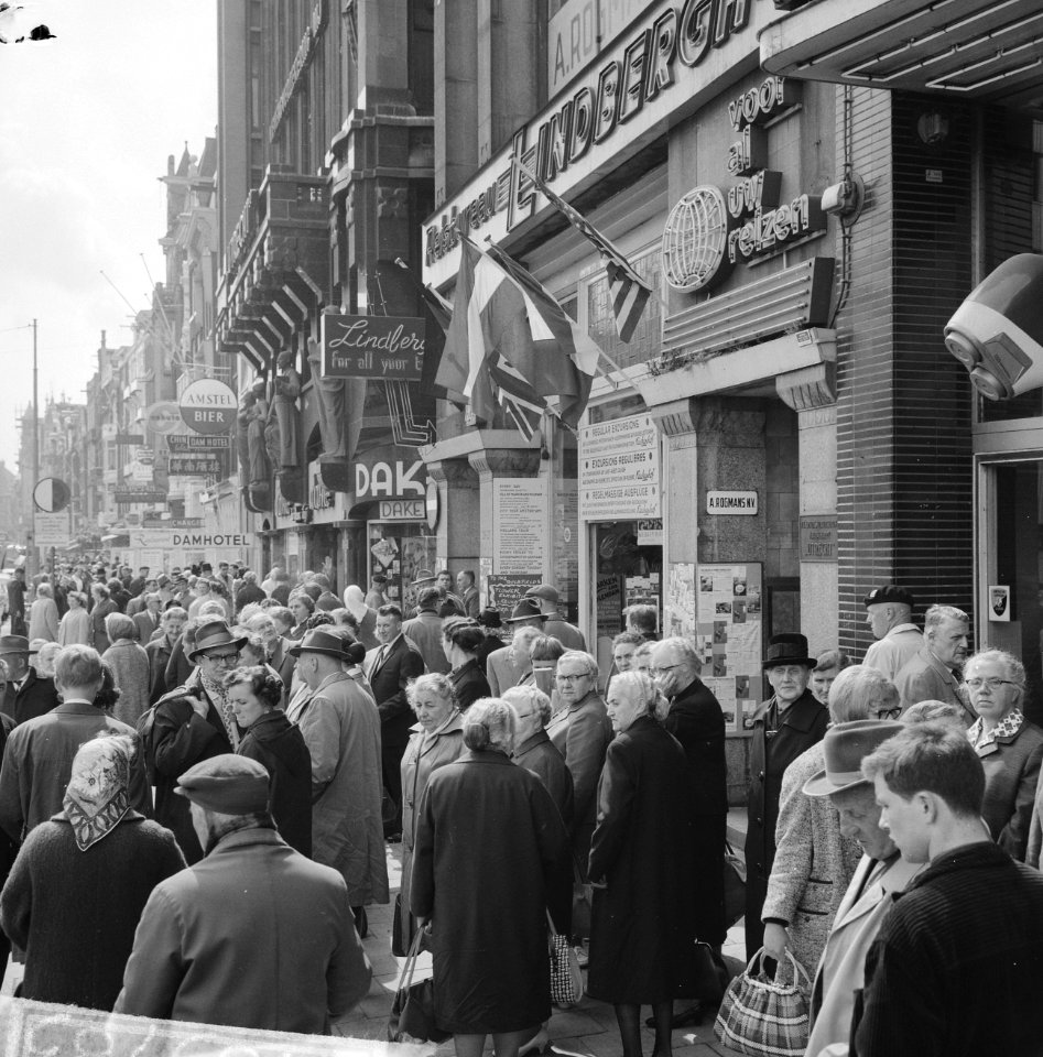 1 mei grote drukte van toeristen in Amsterdam, Bestanddeelnr 916-3783