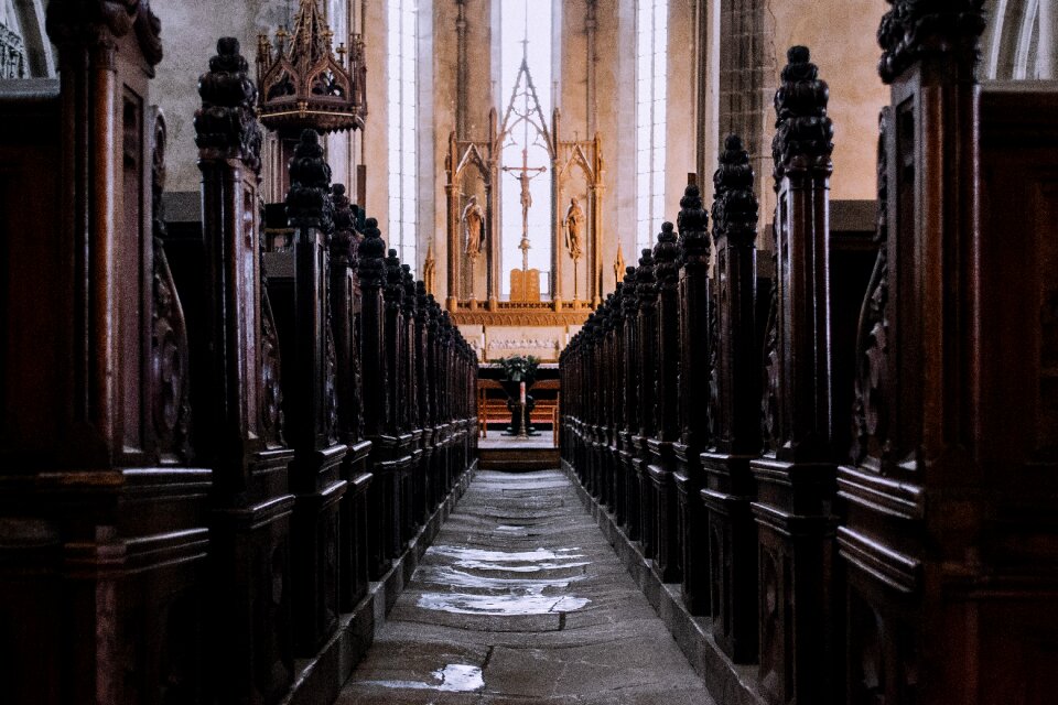 Catholic church aisle
