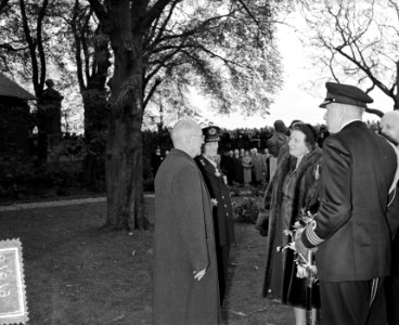 100 jaar KIM Den Helder bezoekdag Koningin Juliana. De vorstin wordt voorgesteld, Bestanddeelnr 906-7879 photo