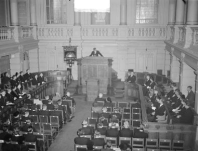 12e Lustrum SSR. Opening in aula Gemeentelijke Universiteit Amstefdam, Bestanddeelnr 903-6636