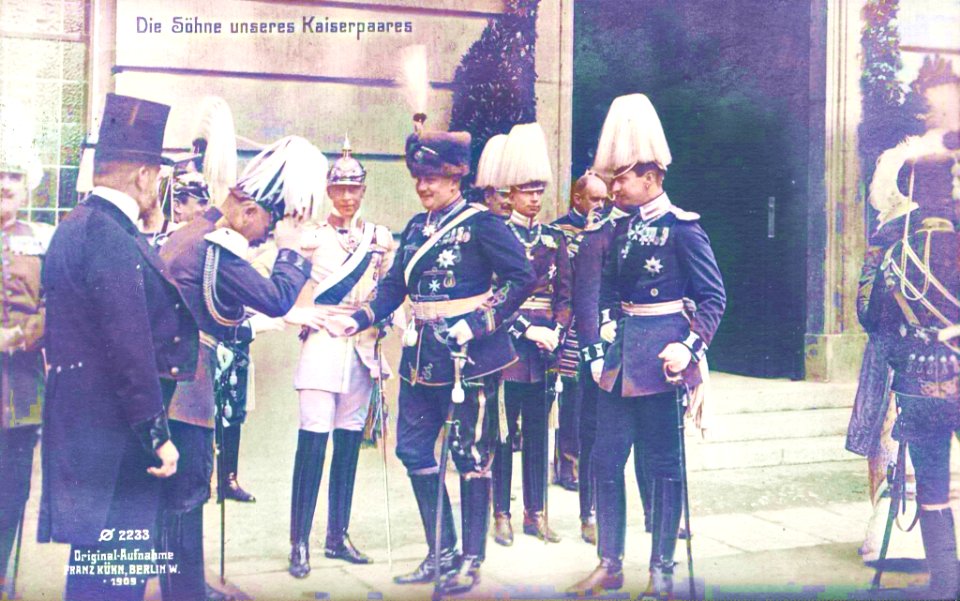 'Die Sohne unseres Kaiserpaares'. Sons of Wilhelm II. and wife