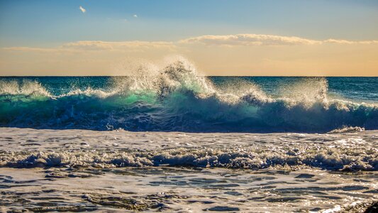 Sky sea surf photo