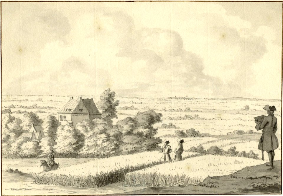 't huis Levendaal te zien vanuit 's Konings Tafelberg 1729