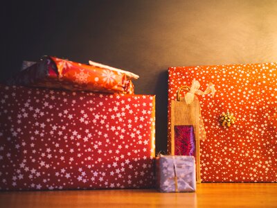Gifts wrapping festive photo