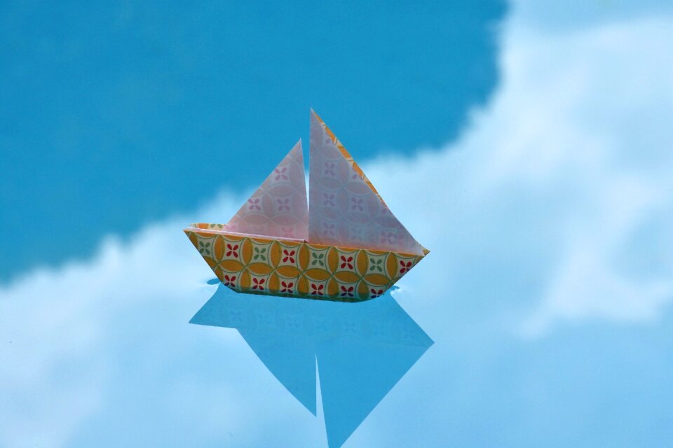 Water origami reflection