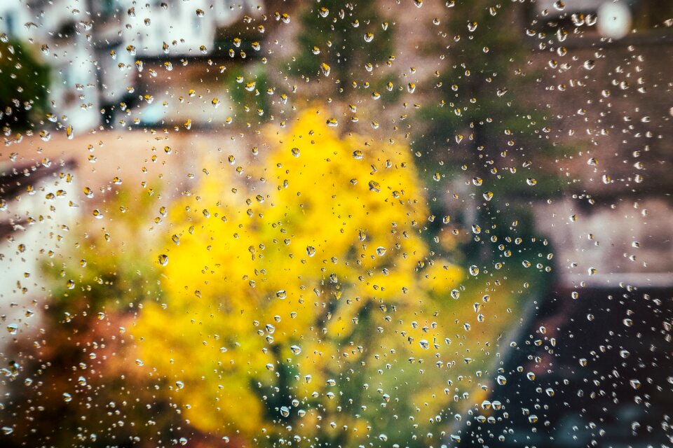 Window raindrop blur