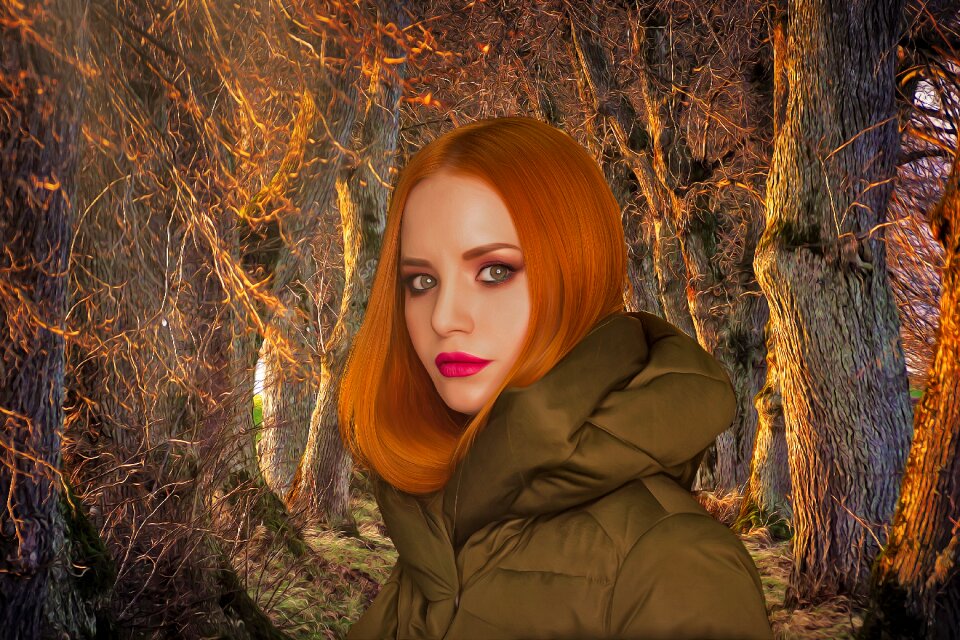Fall woman girl