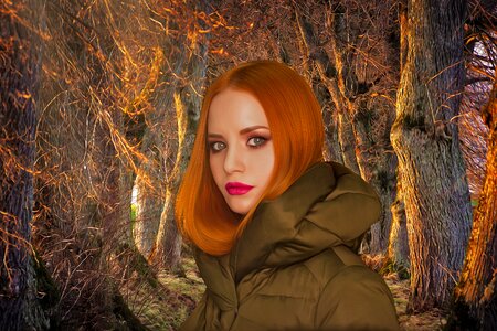 Fall woman girl