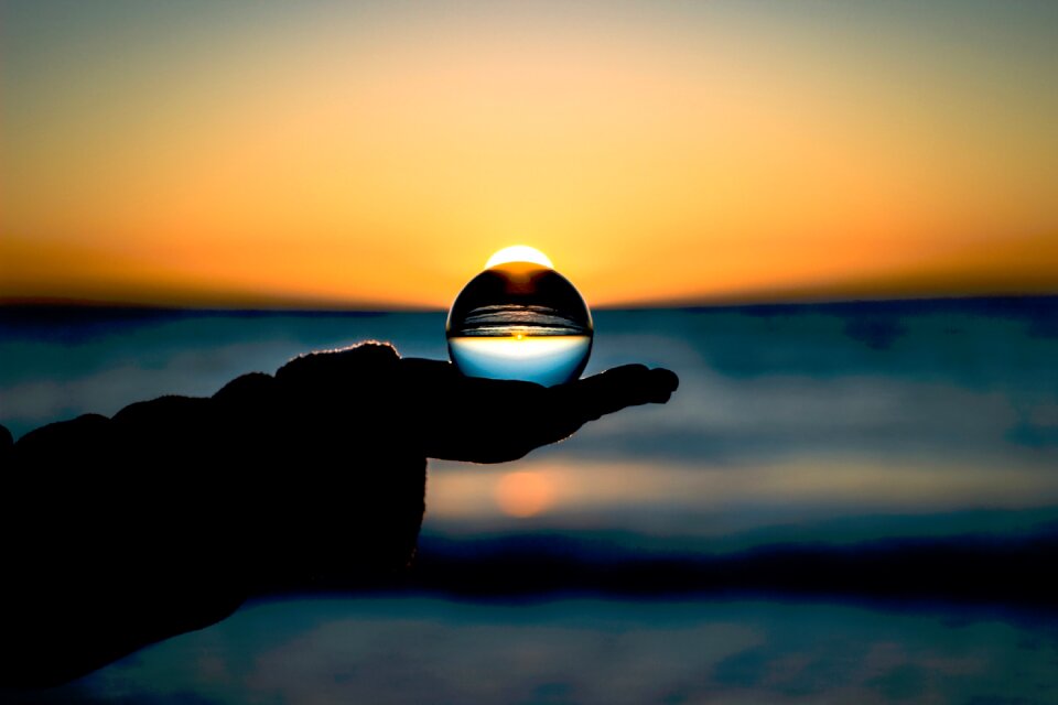 Sphere sunset horizon