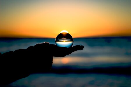 Sphere sunset horizon