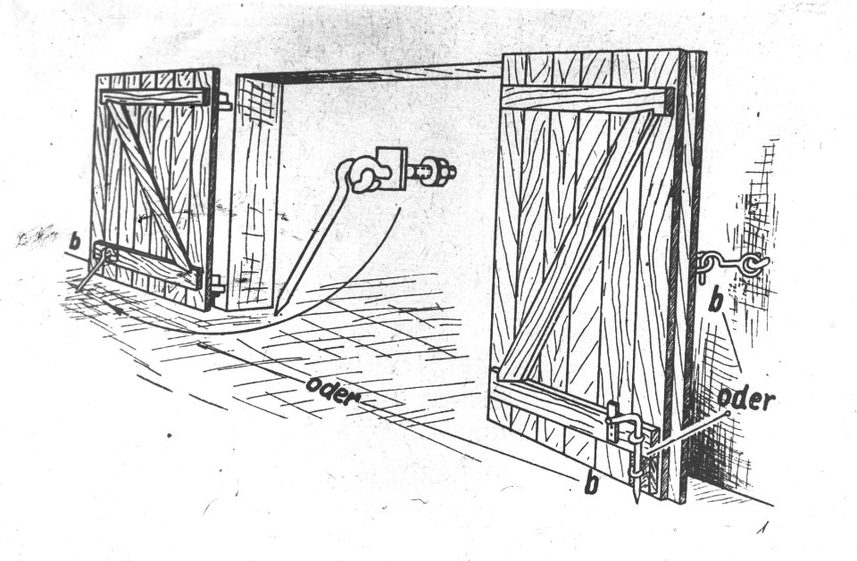 5x5 Tekening over vastzetten van deuren, Bestanddeelnr 256-5018