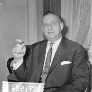 75 jaar KNVB persconferentie in Den Haag , Jos Coler (kop), Bestanddeelnr 917-1520