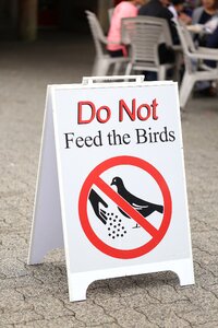 Granville island do not feed the birds sign