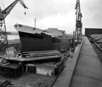 48000 tons shell-tanker, die Prinses Irene op 9 februar te water zal laten, Bestanddeelnr 912-0441