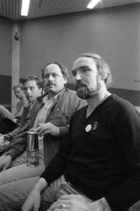 24-uursstaking in stukgoedsector in Rotterdam tijdens een bijeenkomst van de st, Bestanddeelnr 933-0780
