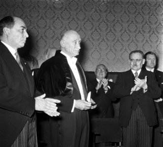 25 jaar Bestaan Tilburgs Katholieke Ecoomische Hogeschool. Robert Schuman ere-do, Bestanddeelnr 905-4506