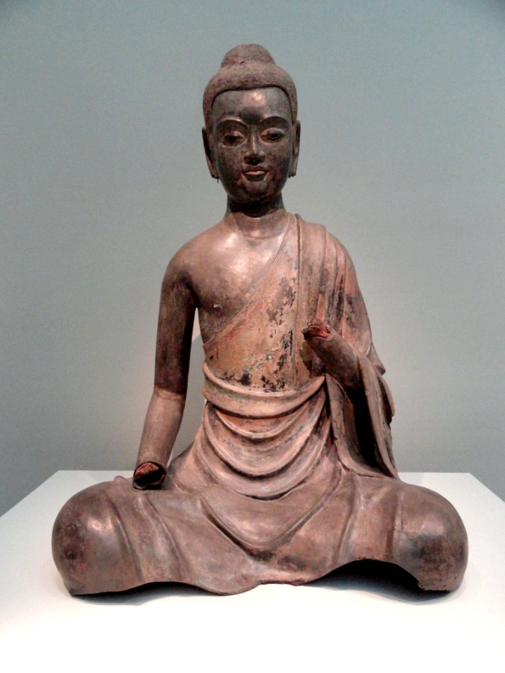 Buddha, Sui or early Tang dynasty, late 6th or early 7th century AD, hemp cloth, lacquer, wood, metal wire, and glass with traces of pigment and gilding - Freer Gallery of Art - DSC05727